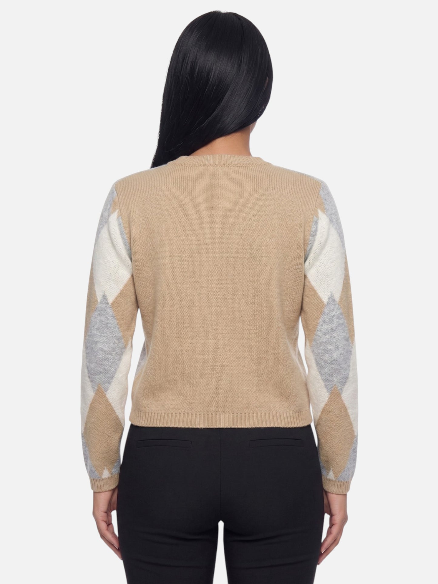 Montviro | Women’s Elegant Diamond Pattern Cardigan
