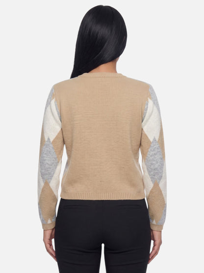 Montviro | Women’s Elegant Diamond Pattern Cardigan