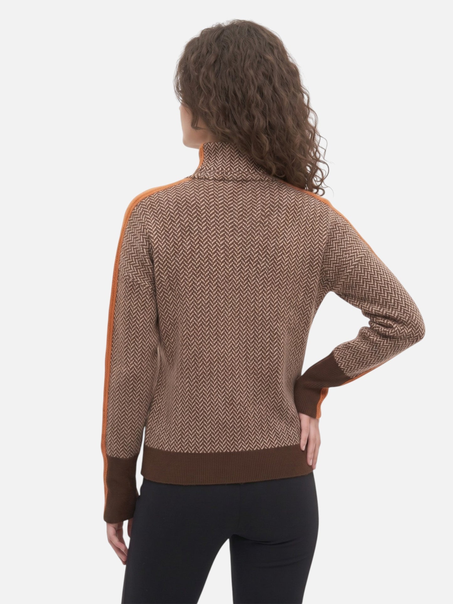 Montviro | Women’s High Neck Colour Block Knit Pullover