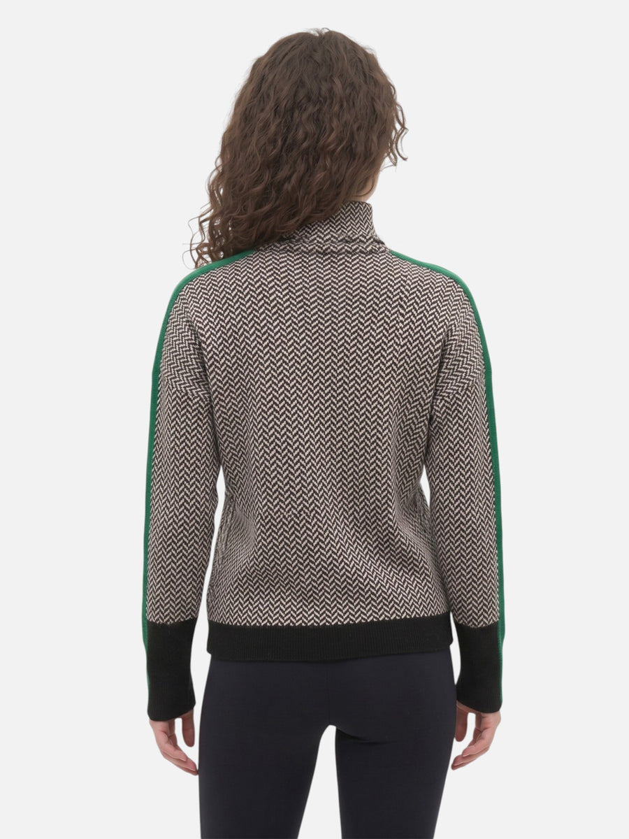 Montviro | Women’s High Neck Colour Block Knit Pullover