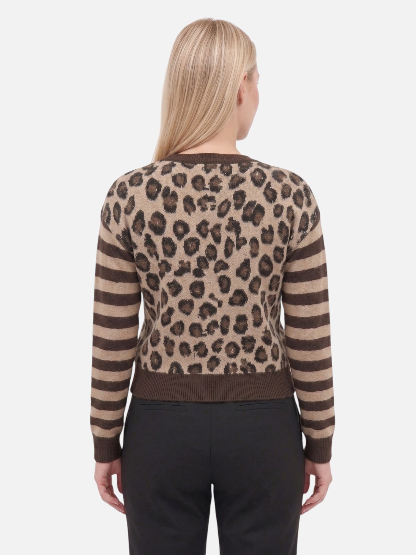 Montviro | Women’s Vintage Leopard Contrast Cardigan