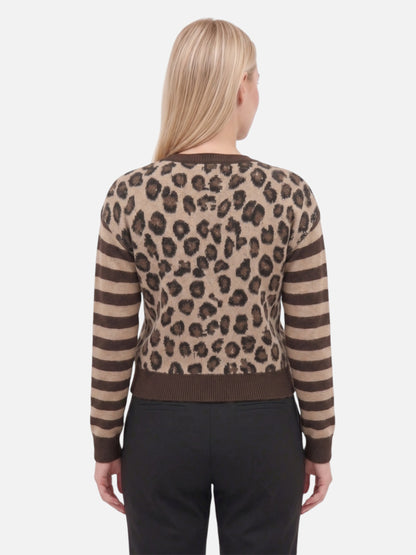 Montviro | Women’s Vintage Leopard Contrast Cardigan