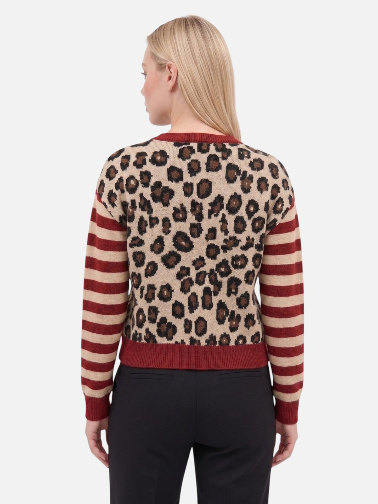 Montviro | Women’s Vintage Leopard Contrast Cardigan