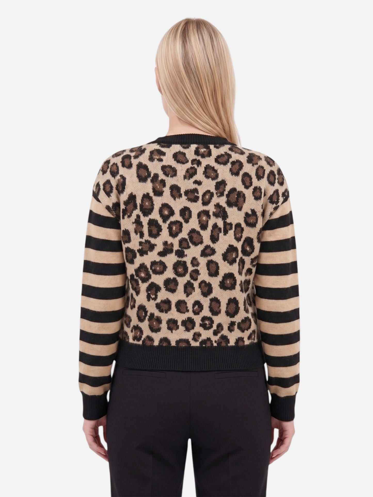 Montviro | Women’s Vintage Leopard Contrast Cardigan