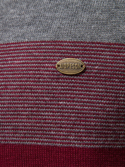 Montviro | Men's Cotton Blend Patchwork Zip Neck Jumper
