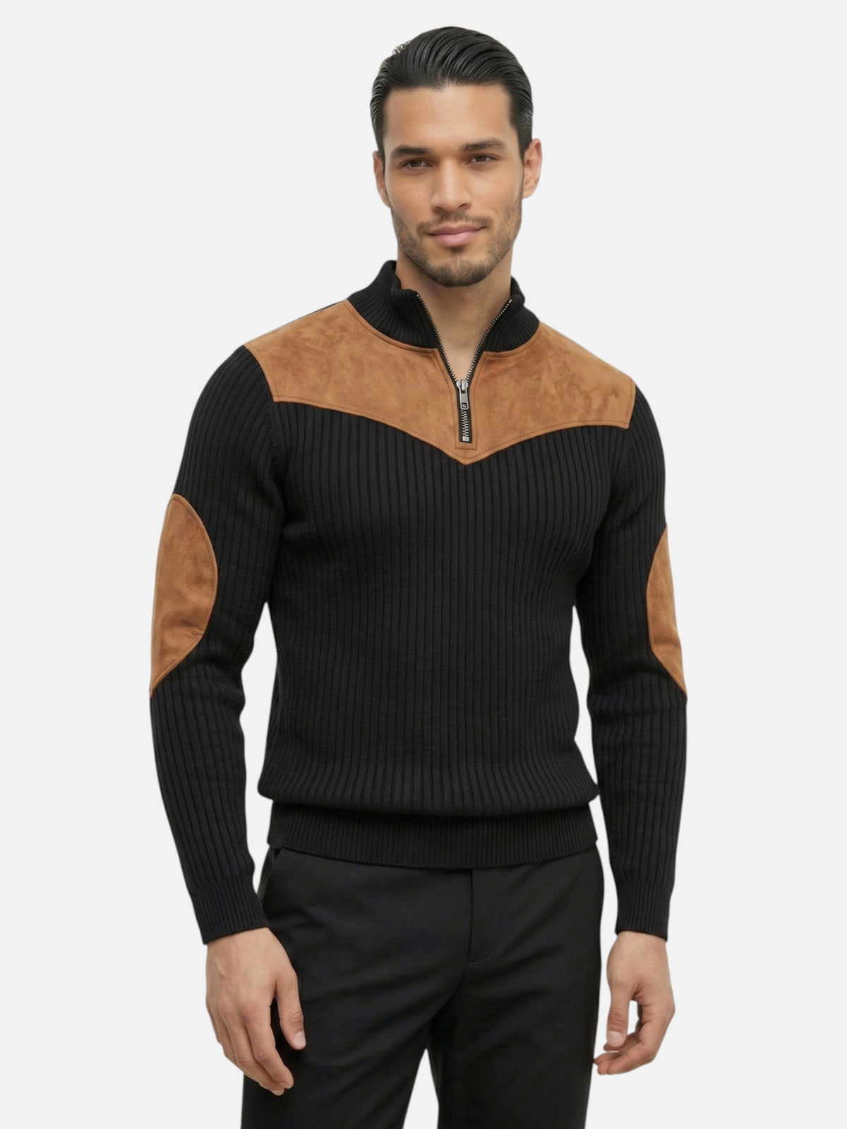 Montviro | Men's Half-Zip Ribbed Jumper – Vintage Style
