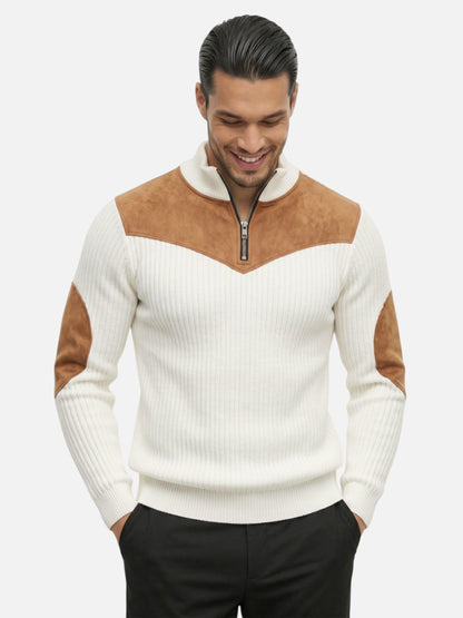 Montviro | Men's Half-Zip Ribbed Jumper – Vintage Style
