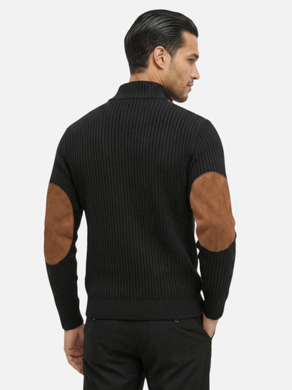 Montviro | Men's Half-Zip Ribbed Jumper – Vintage Style