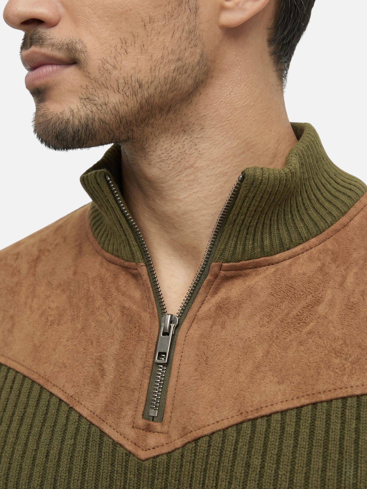 Montviro | Men's Half-Zip Ribbed Jumper – Vintage Style