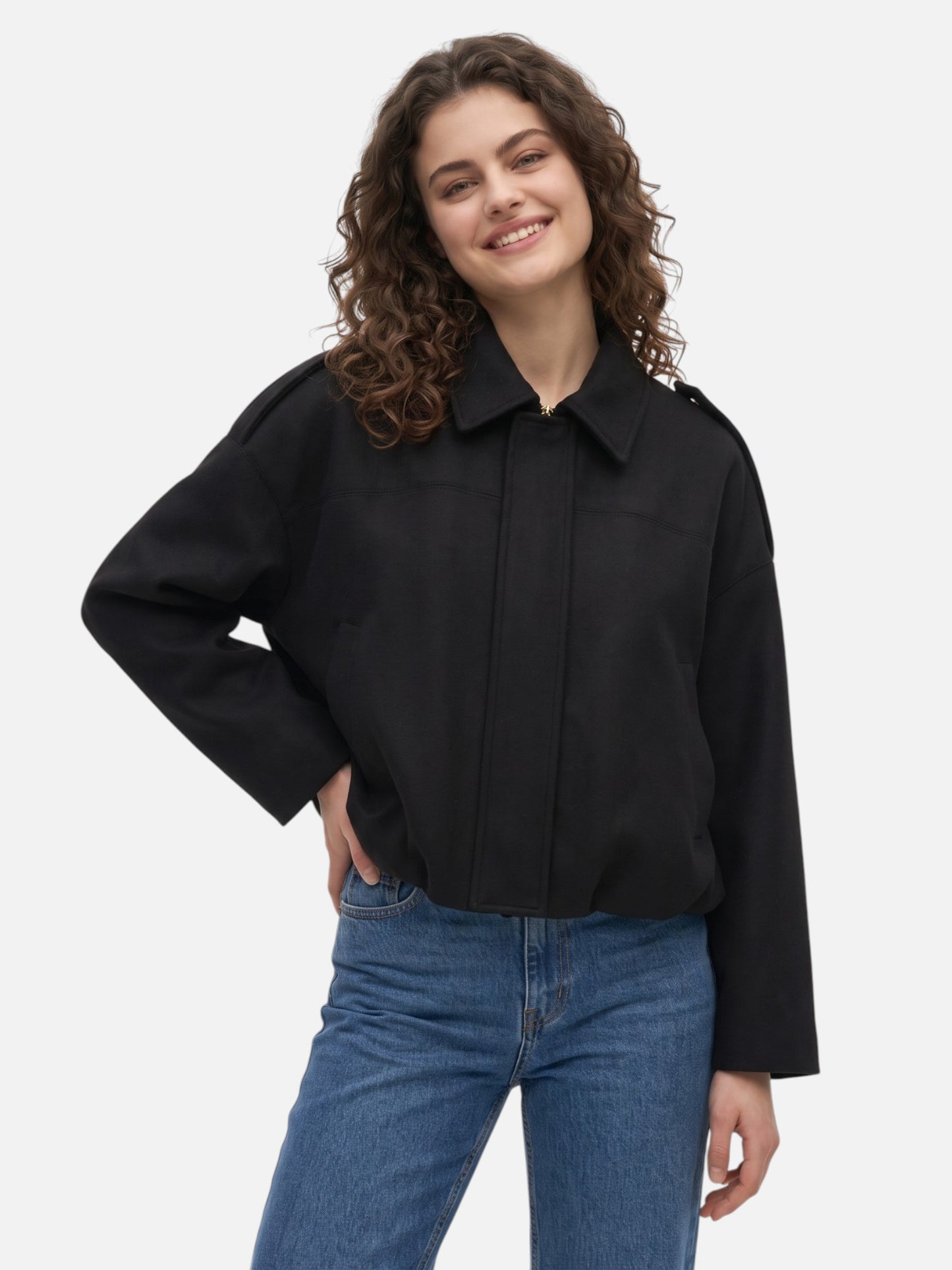 Montviro | Women’s Suede Feel Bomber Jacket – Vintage Casual Style