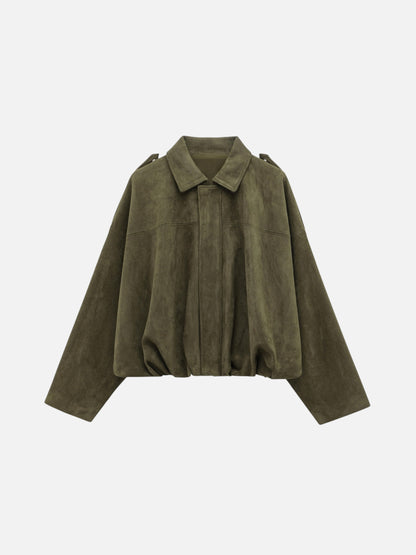Montviro | Women’s Suede Feel Bomber Jacket – Vintage Casual Style