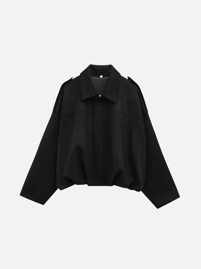 Montviro | Women’s Suede Feel Bomber Jacket – Vintage Casual Style