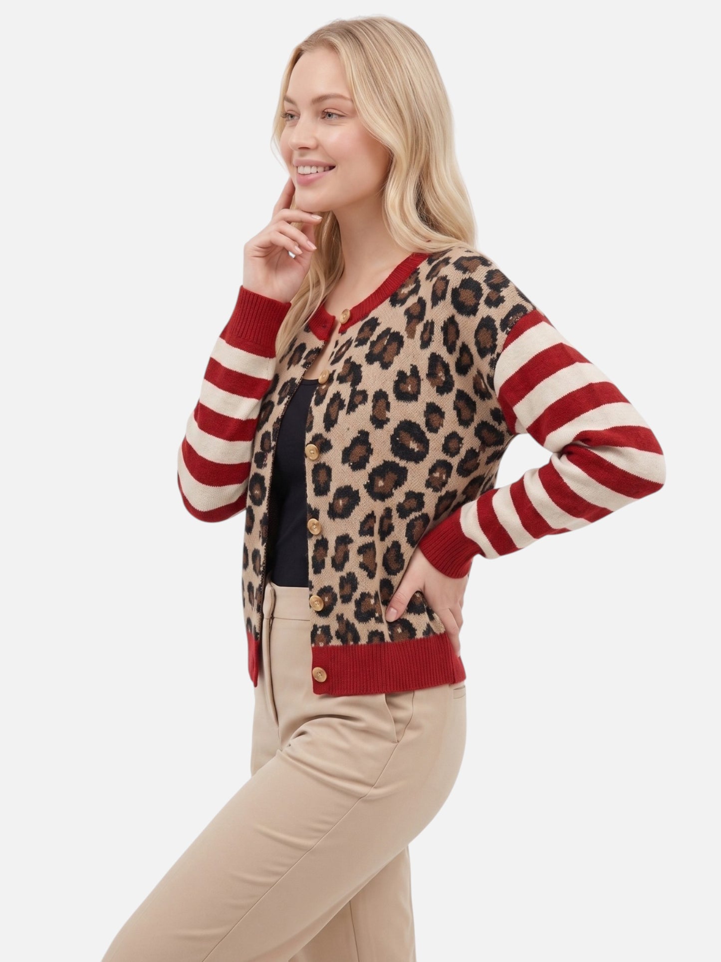 Montviro | Women’s Button Front Leopard Cardigan