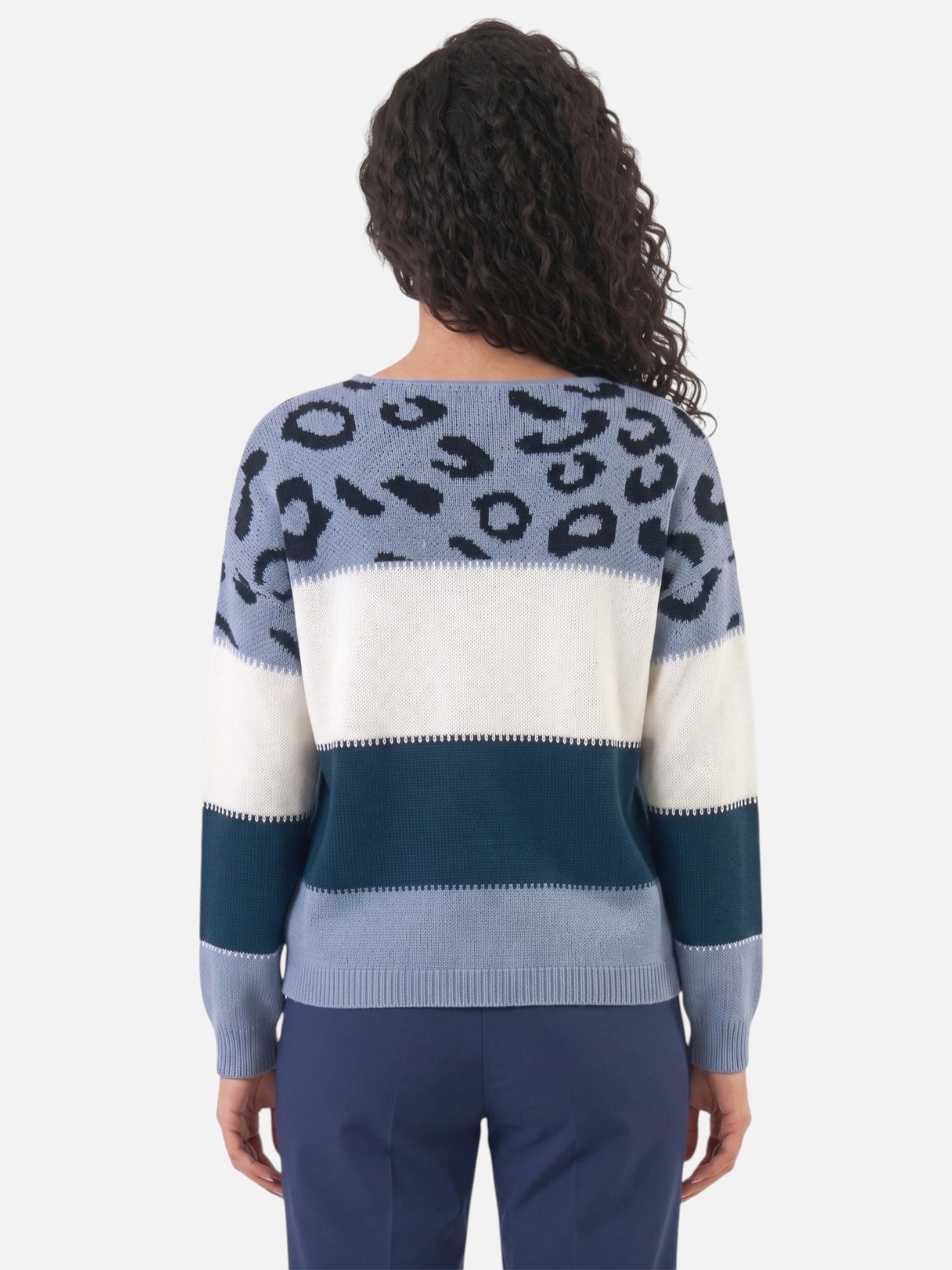 Montviro | Women’s Leopard Print Boat Neck Sweater – Casual Chic Style