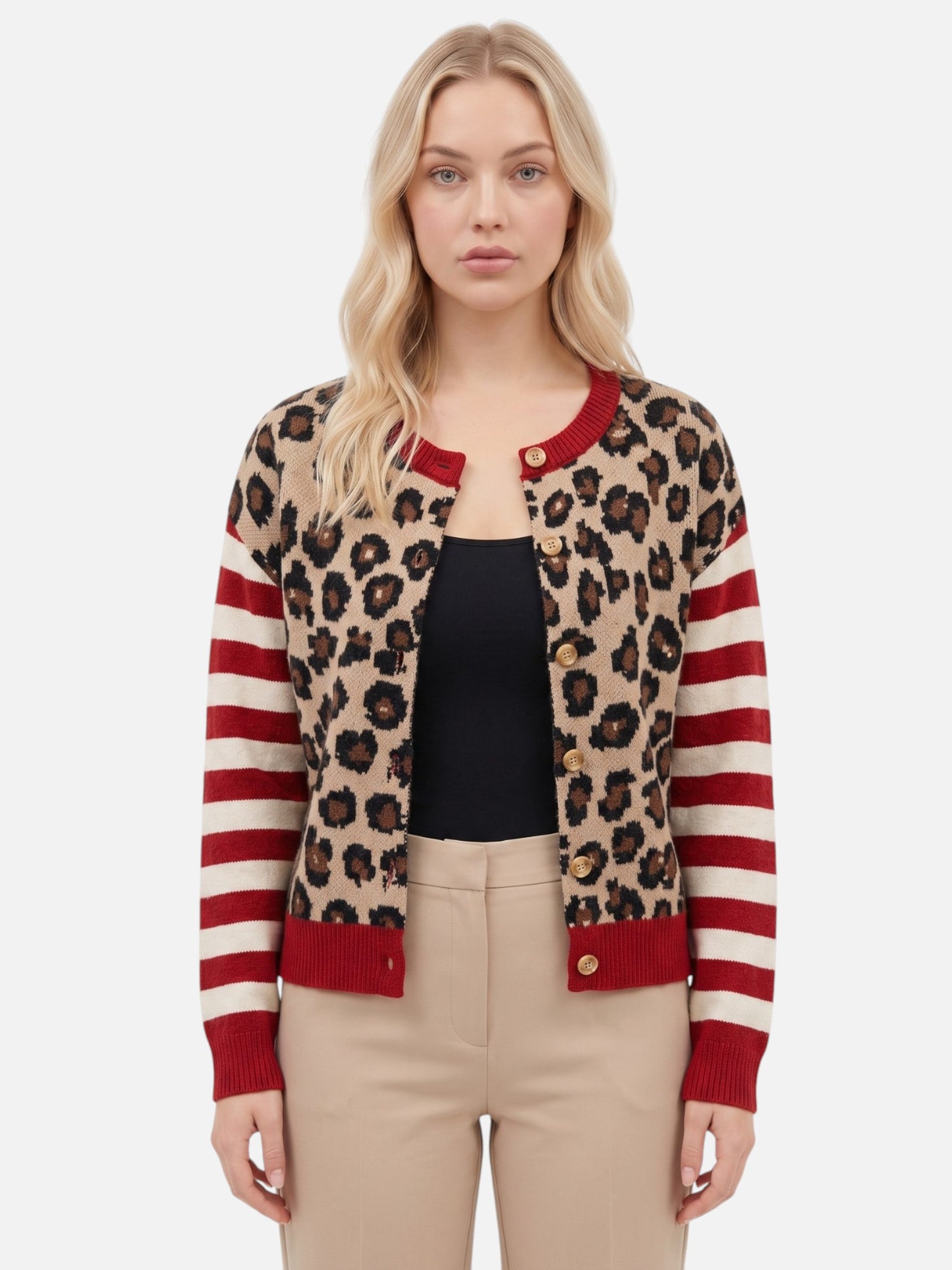 Montviro | Women’s Button Front Leopard Cardigan