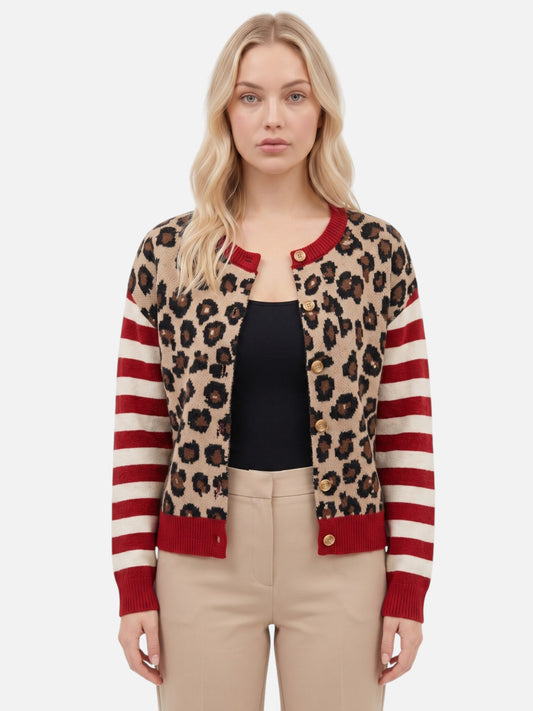 Montviro | Women’s Button Front Leopard Cardigan