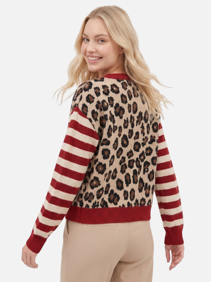 Montviro | Women’s Button Front Leopard Cardigan