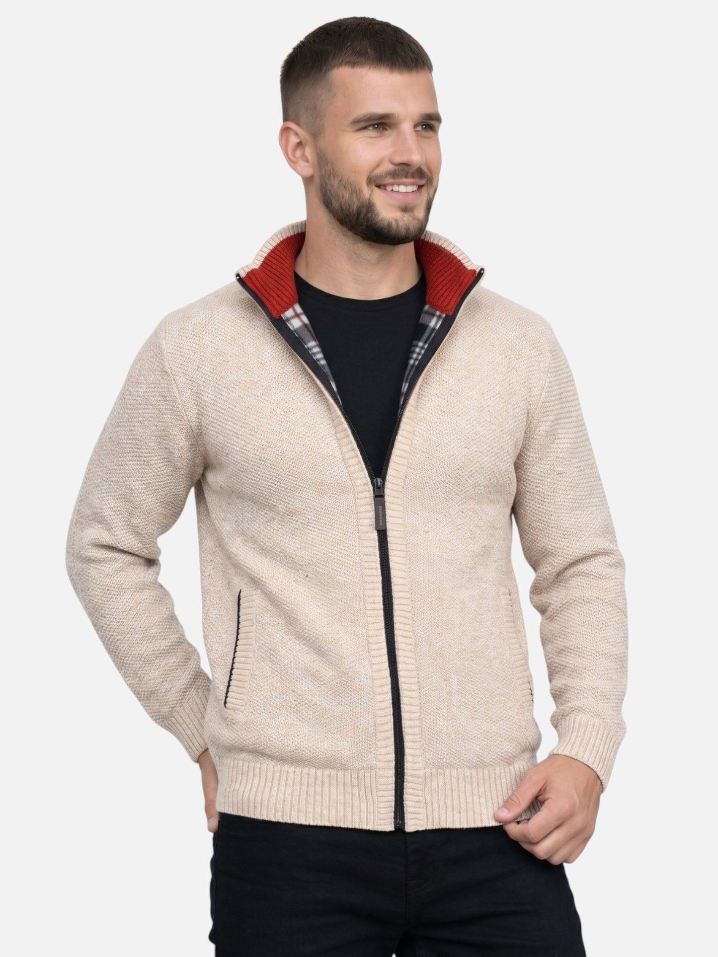 Montviro | Men's Fleece-Lined Zip Cardigan – Winter Comfort