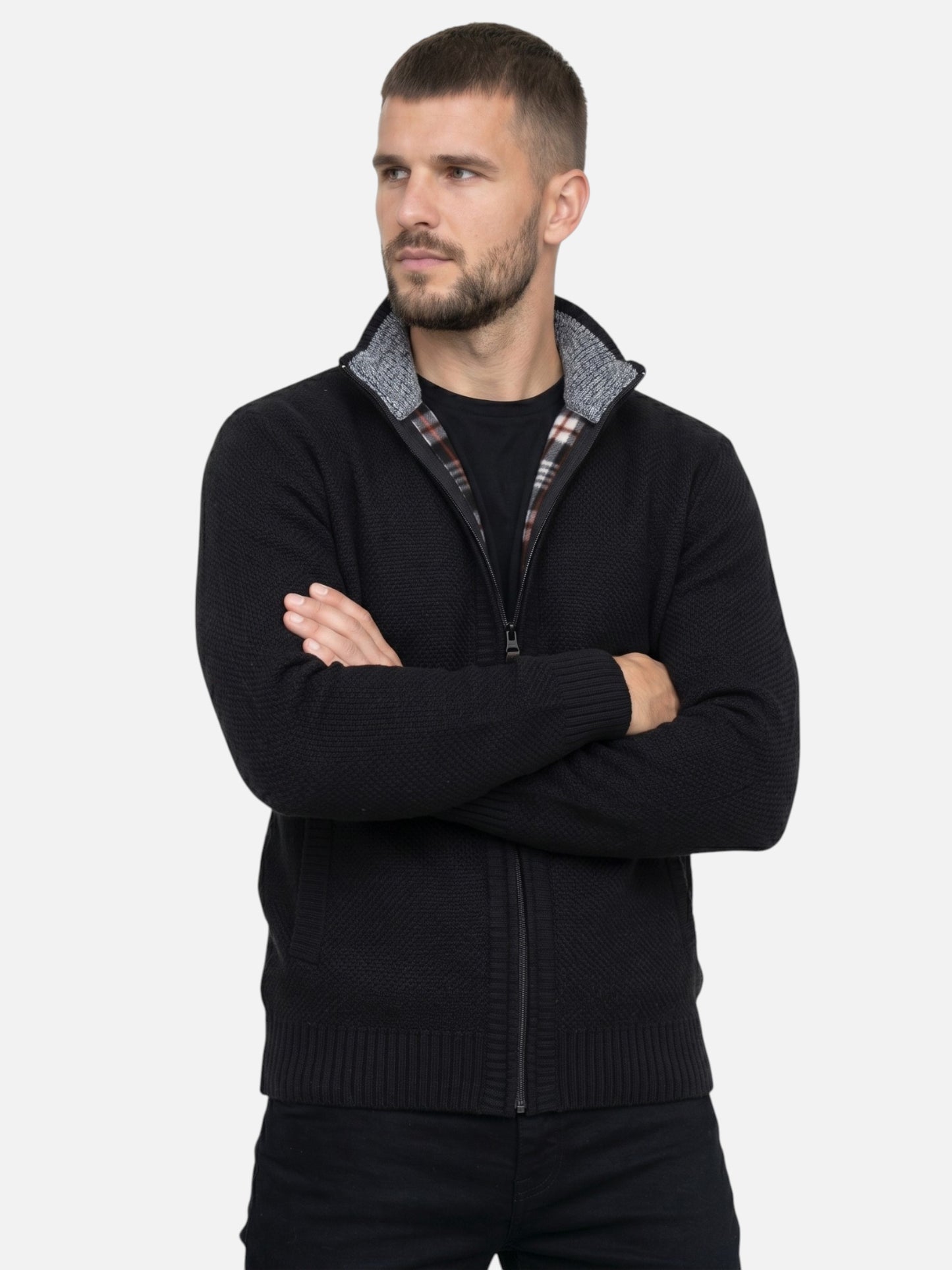 Montviro | Men's Fleece-Lined Zip Cardigan – Winter Comfort