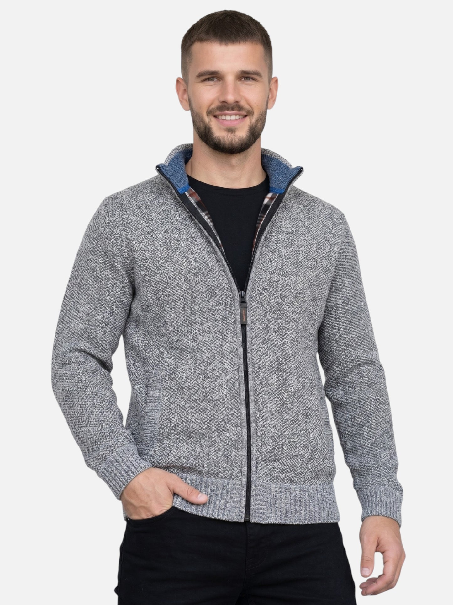 Montviro | Men's Fleece-Lined Zip Cardigan – Winter Comfort