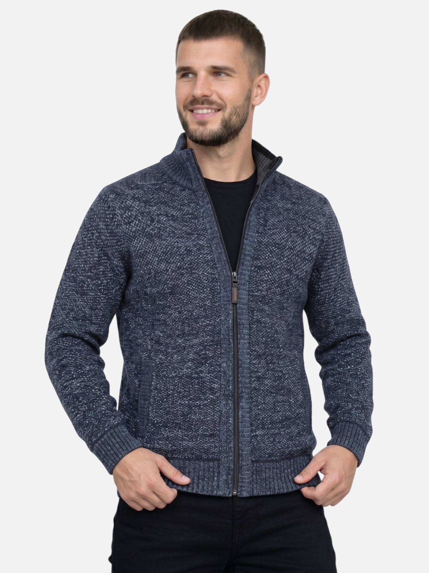 Montviro | Men's Fleece-Lined Zip Cardigan – Winter Comfort