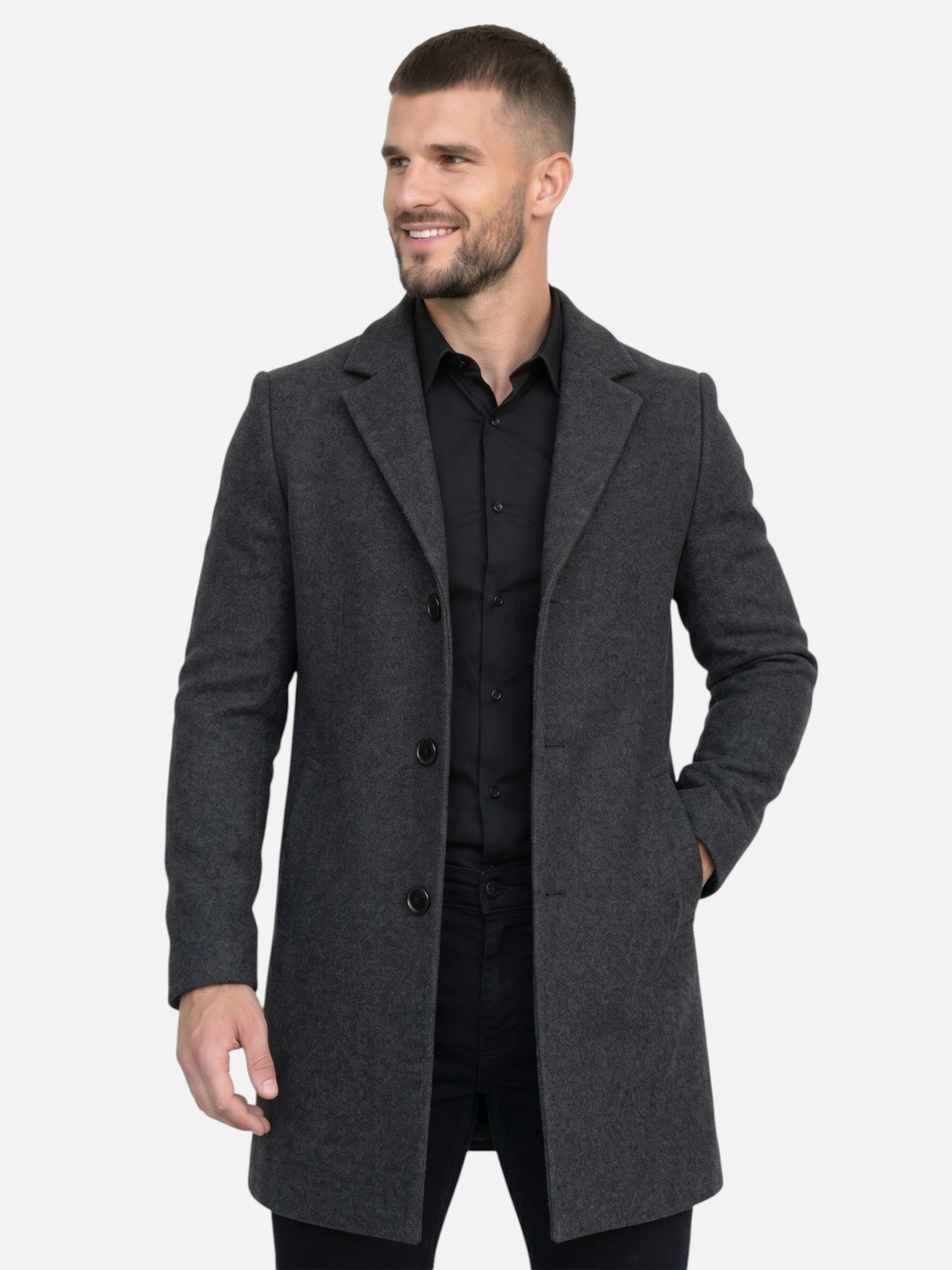 Montviro | Men's Single-Breasted Overcoat – Classic Business Style