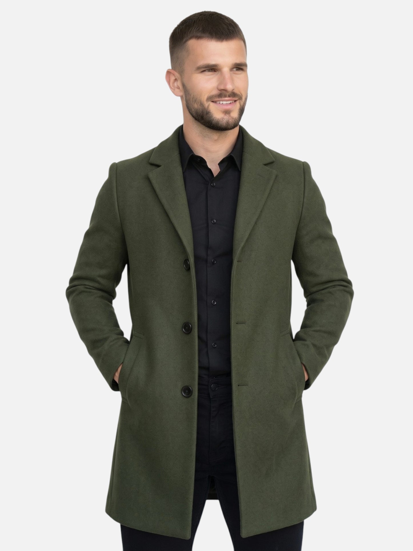 Montviro | Men's Single-Breasted Overcoat – Classic Business Style