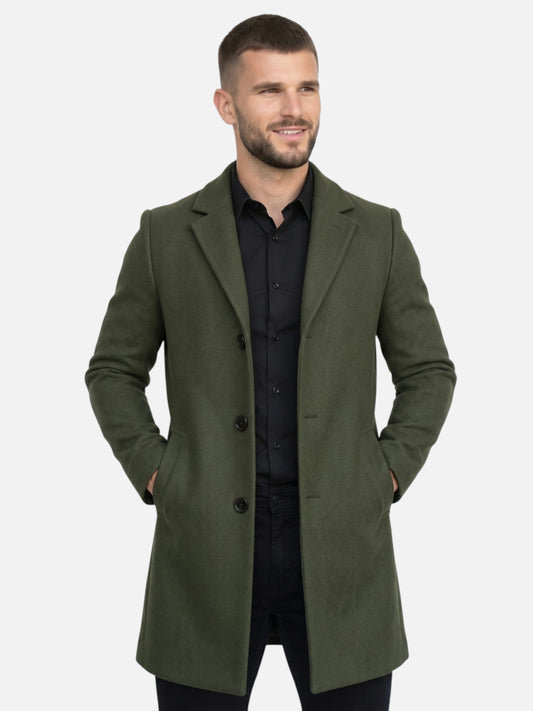 Montviro | Men's Single-Breasted Overcoat – Classic Business Style