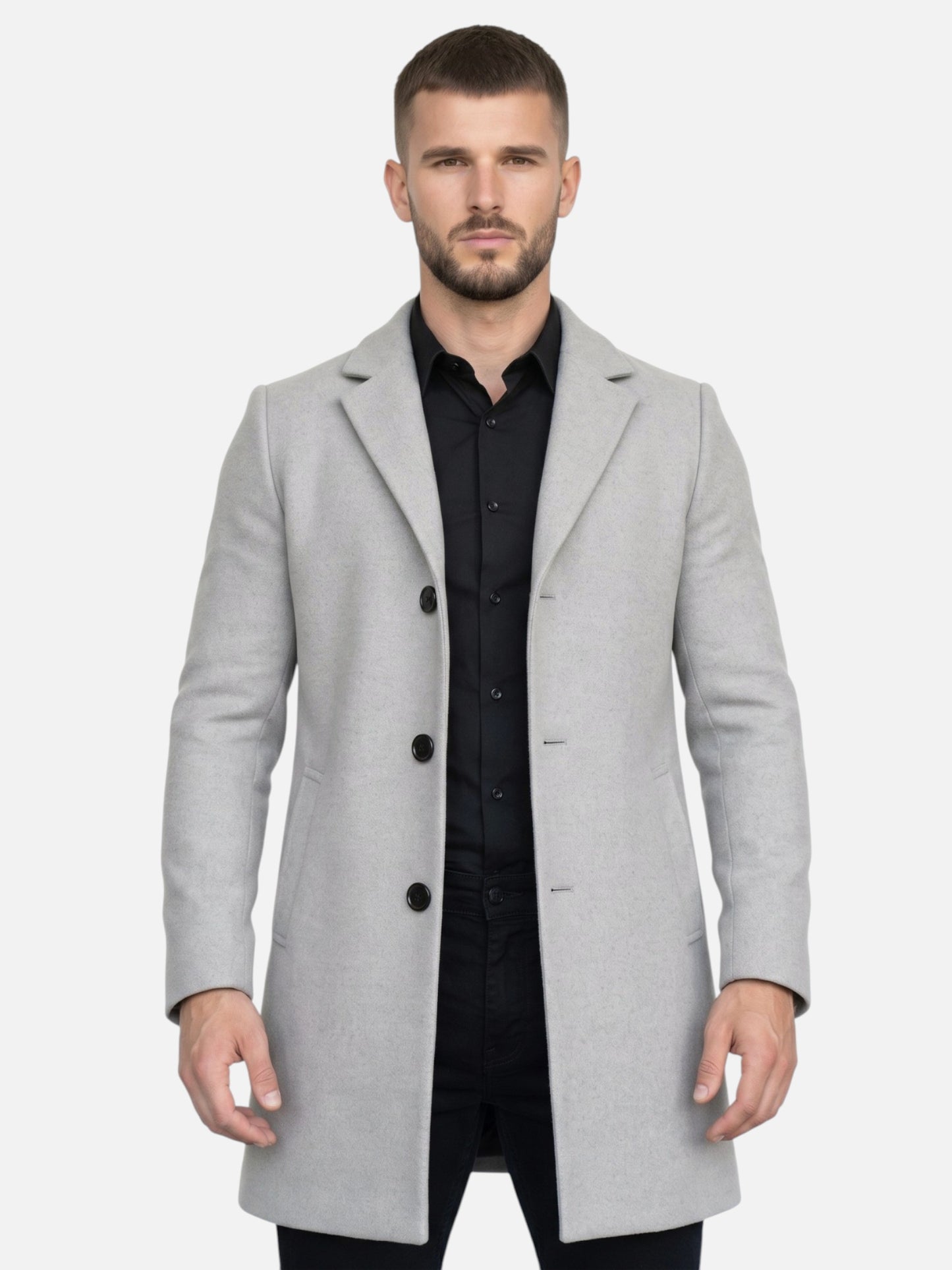 Montviro | Men's Single-Breasted Overcoat – Classic Business Style
