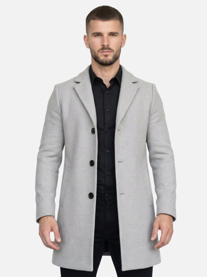 Montviro | Men's Single-Breasted Overcoat – Classic Business Style
