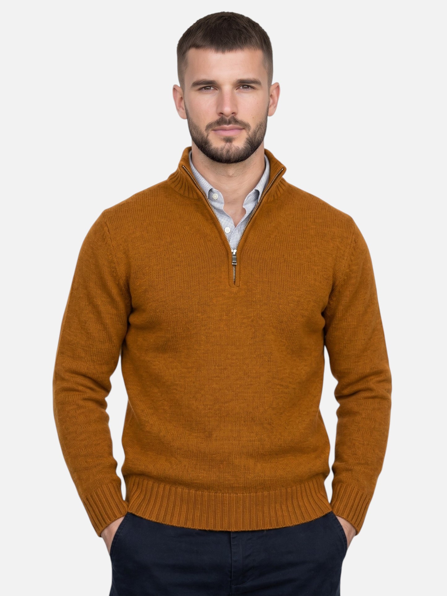 Montviro | Men's Quarter-Zip Turtleneck Jumper – Autumn Knitwear