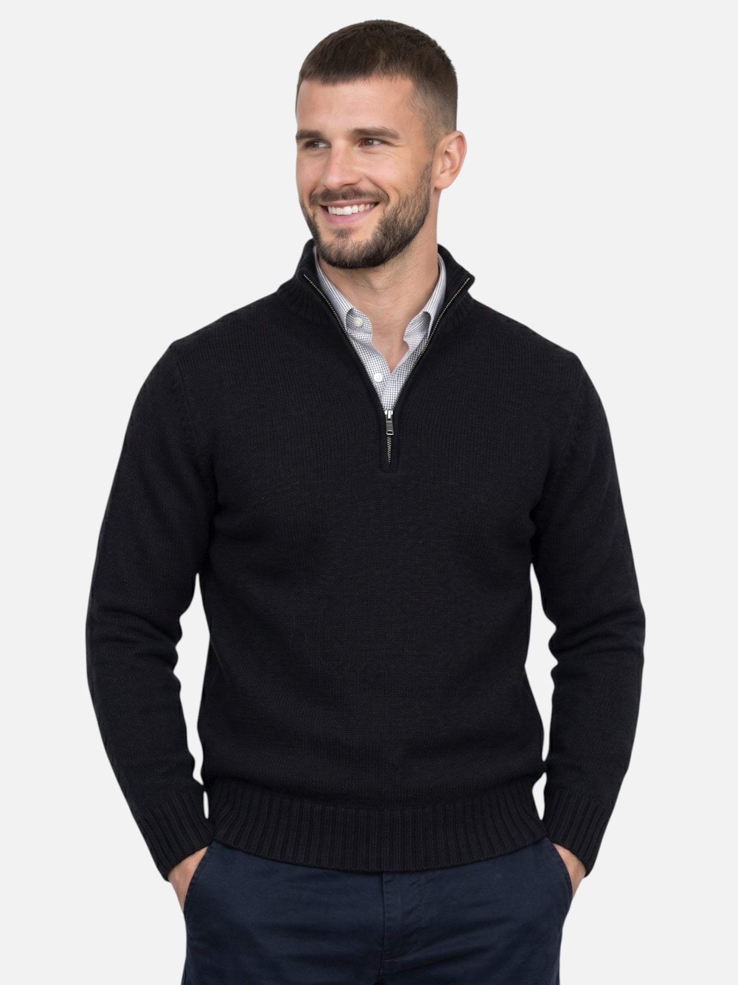Montviro | Men's Quarter-Zip Turtleneck Jumper – Autumn Knitwear