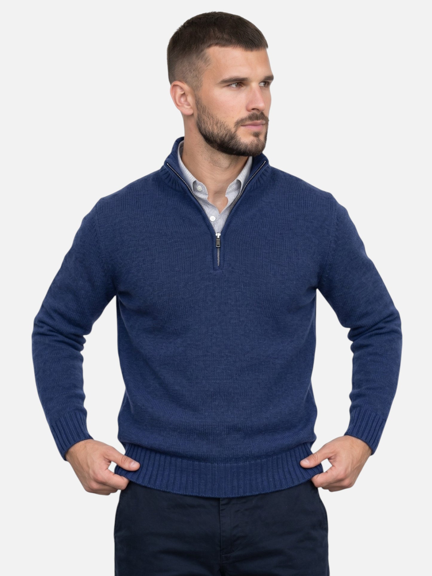 Montviro | Men's Quarter-Zip Turtleneck Jumper – Autumn Knitwear