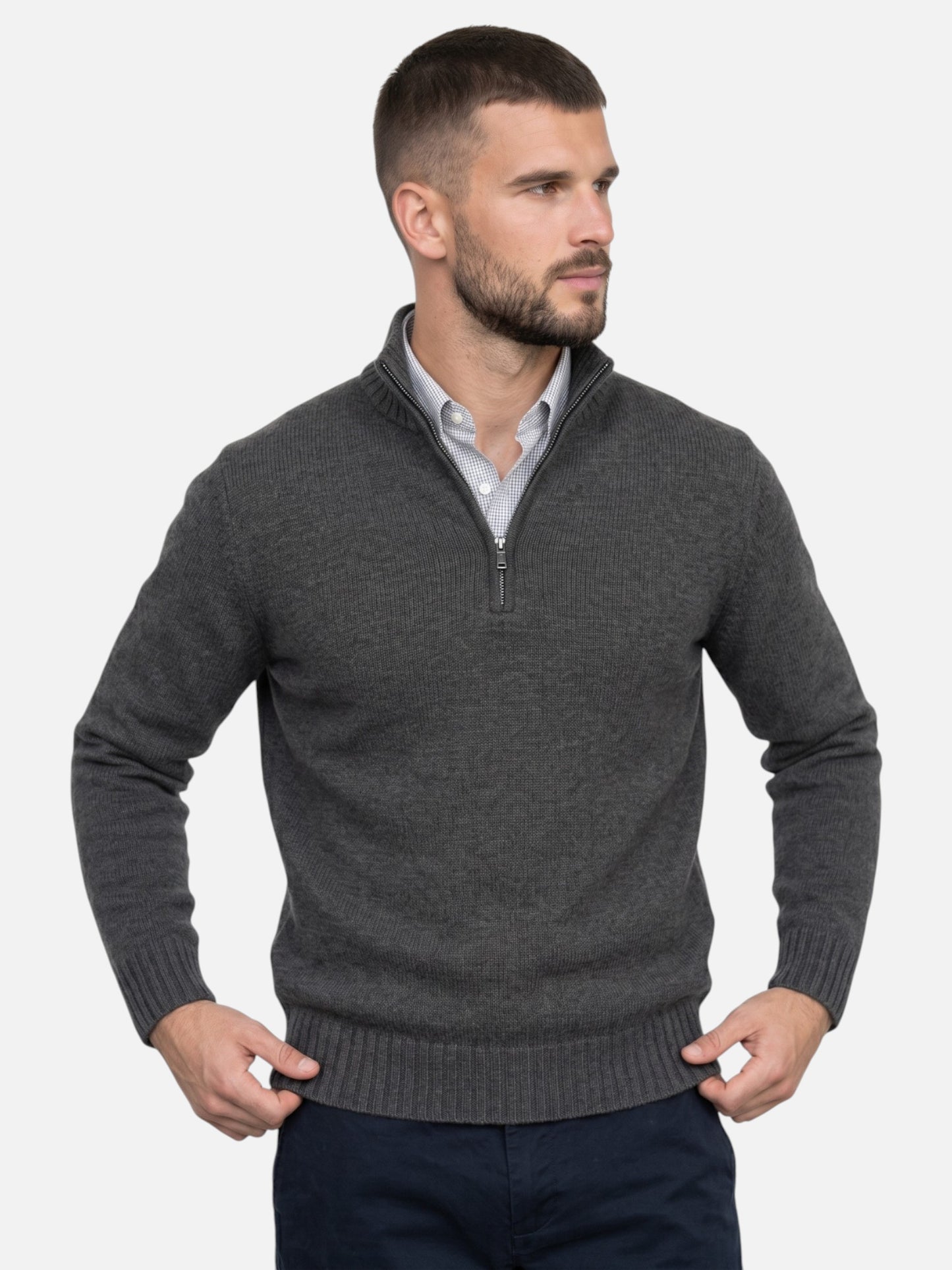 Montviro | Men's Quarter-Zip Turtleneck Jumper – Autumn Knitwear
