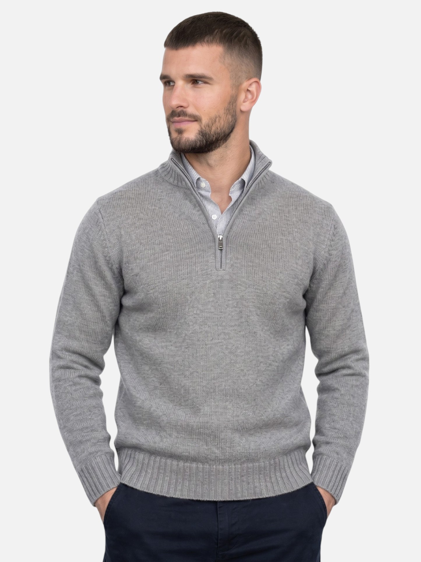 Montviro | Men's Quarter-Zip Turtleneck Jumper – Autumn Knitwear