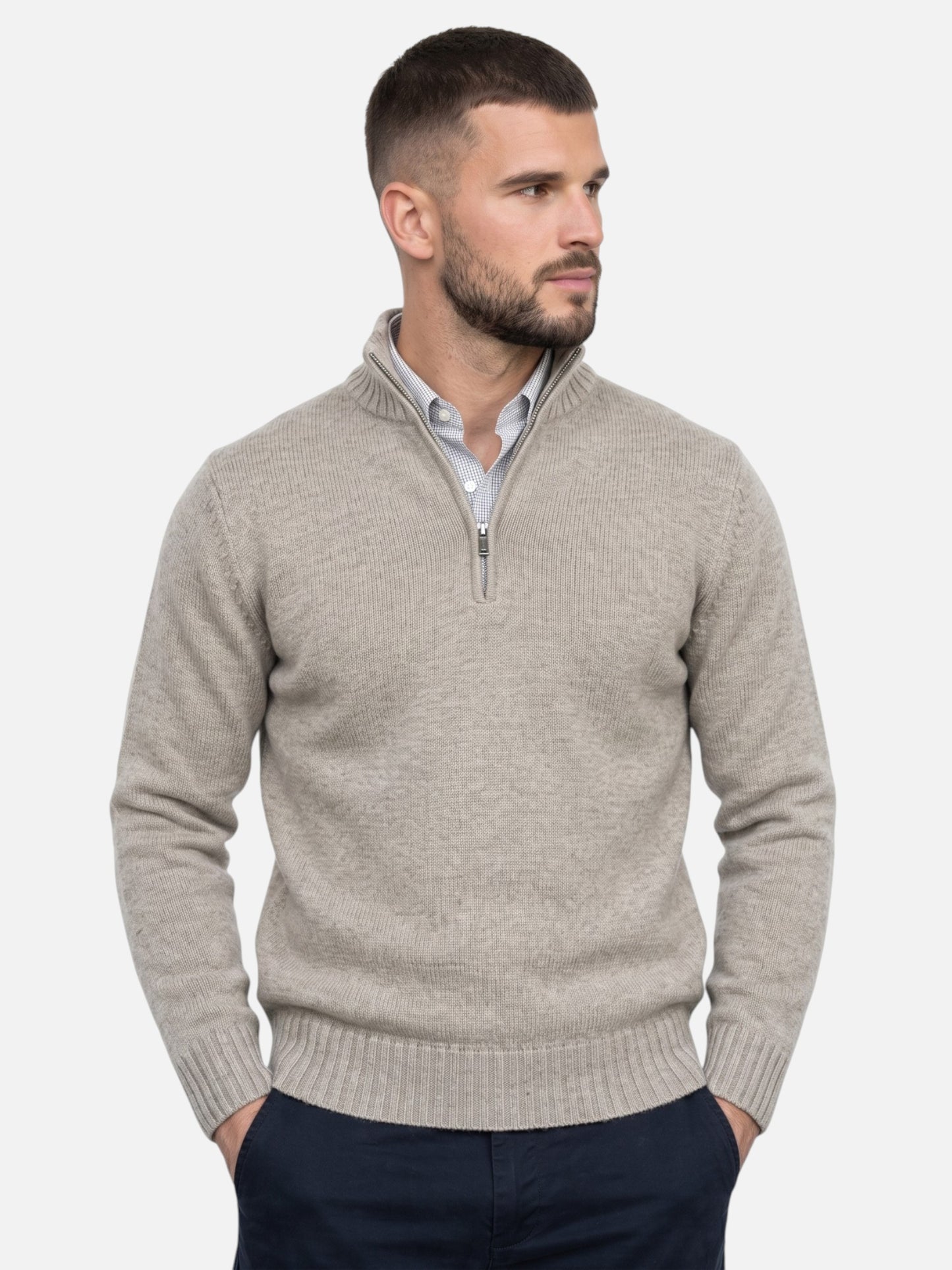 Montviro | Men's Quarter-Zip Turtleneck Jumper – Autumn Knitwear