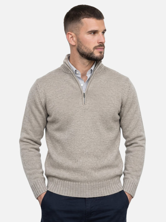 Montviro | Men's Quarter-Zip Turtleneck Jumper – Autumn Knitwear