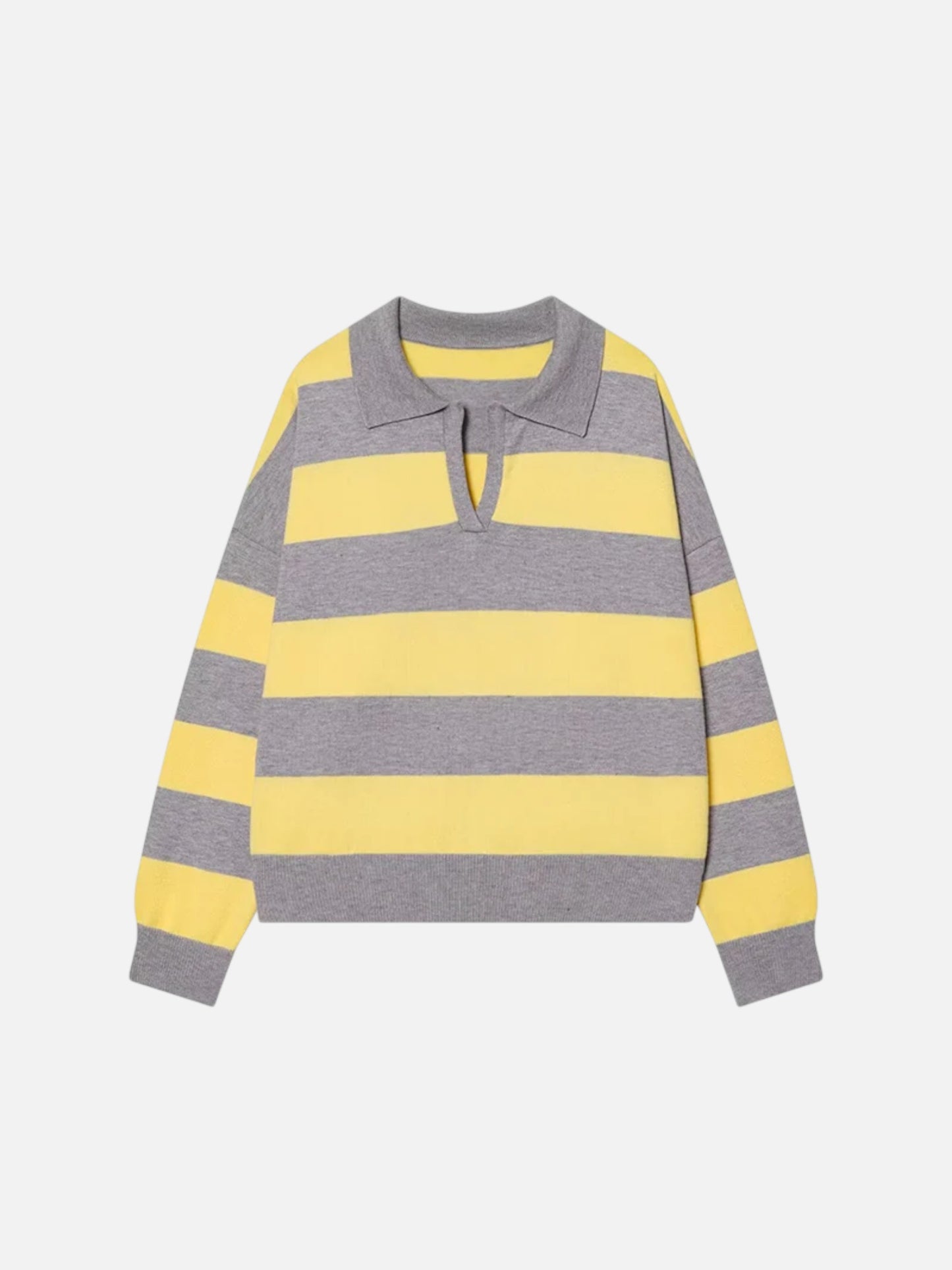 Montviro | Women’s Polo Neck Striped Sweater – Casual Chic Style