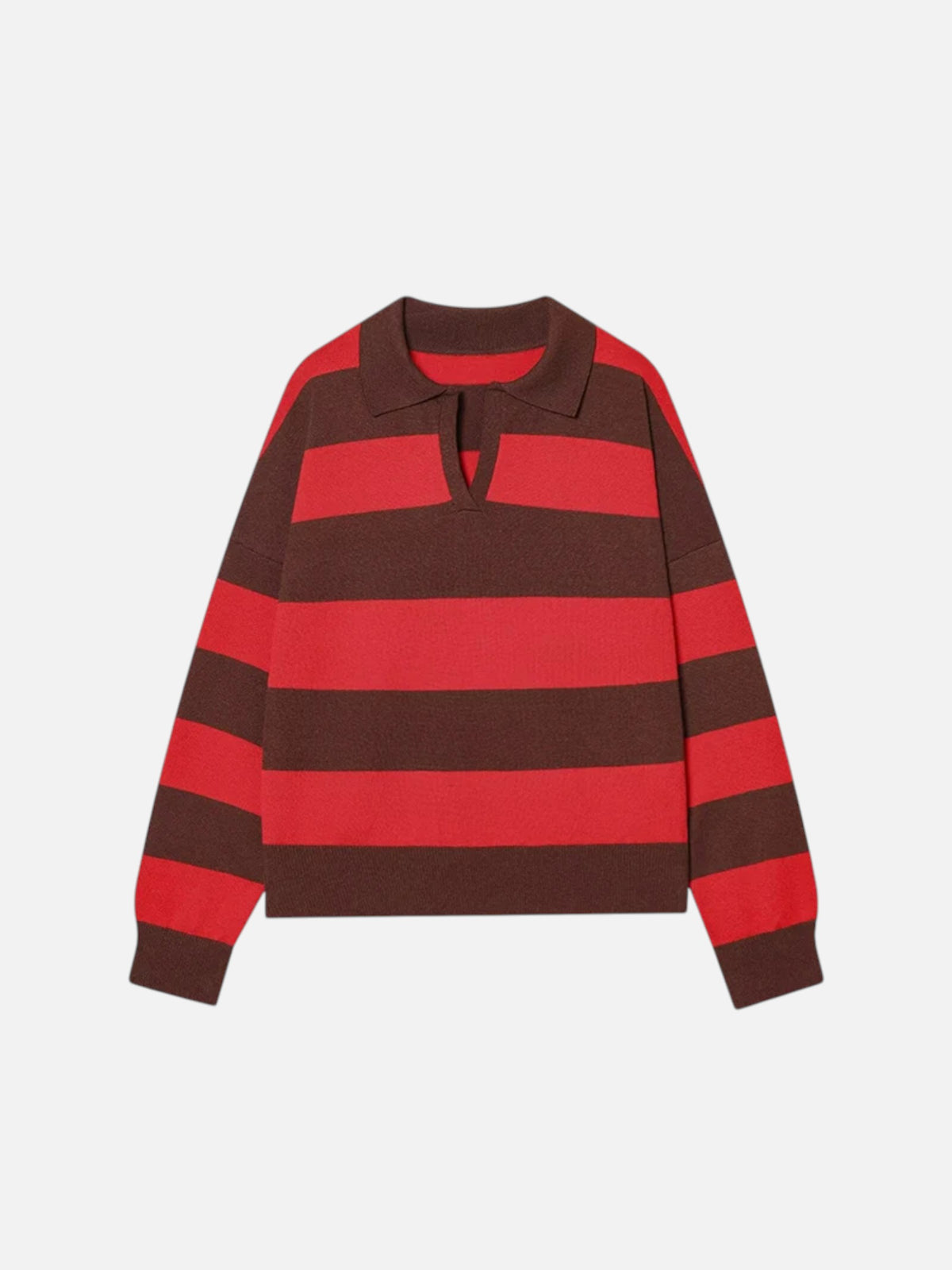 Montviro | Women’s Polo Neck Striped Sweater – Casual Chic Style