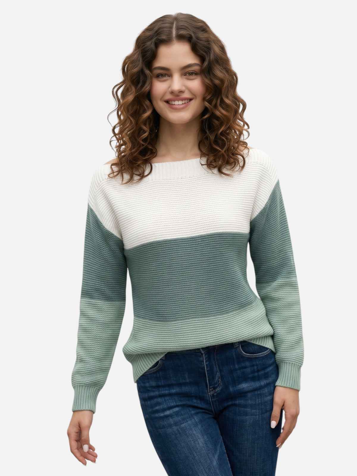 Montviro | Women’s Colour-Blocked Drop-Shoulder Knit Sweater