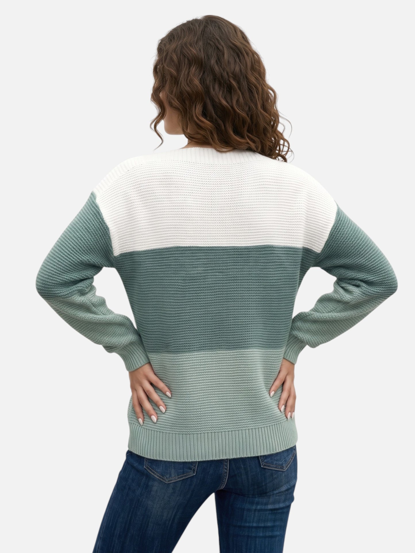 Montviro | Women’s Colour-Blocked Drop-Shoulder Knit Sweater