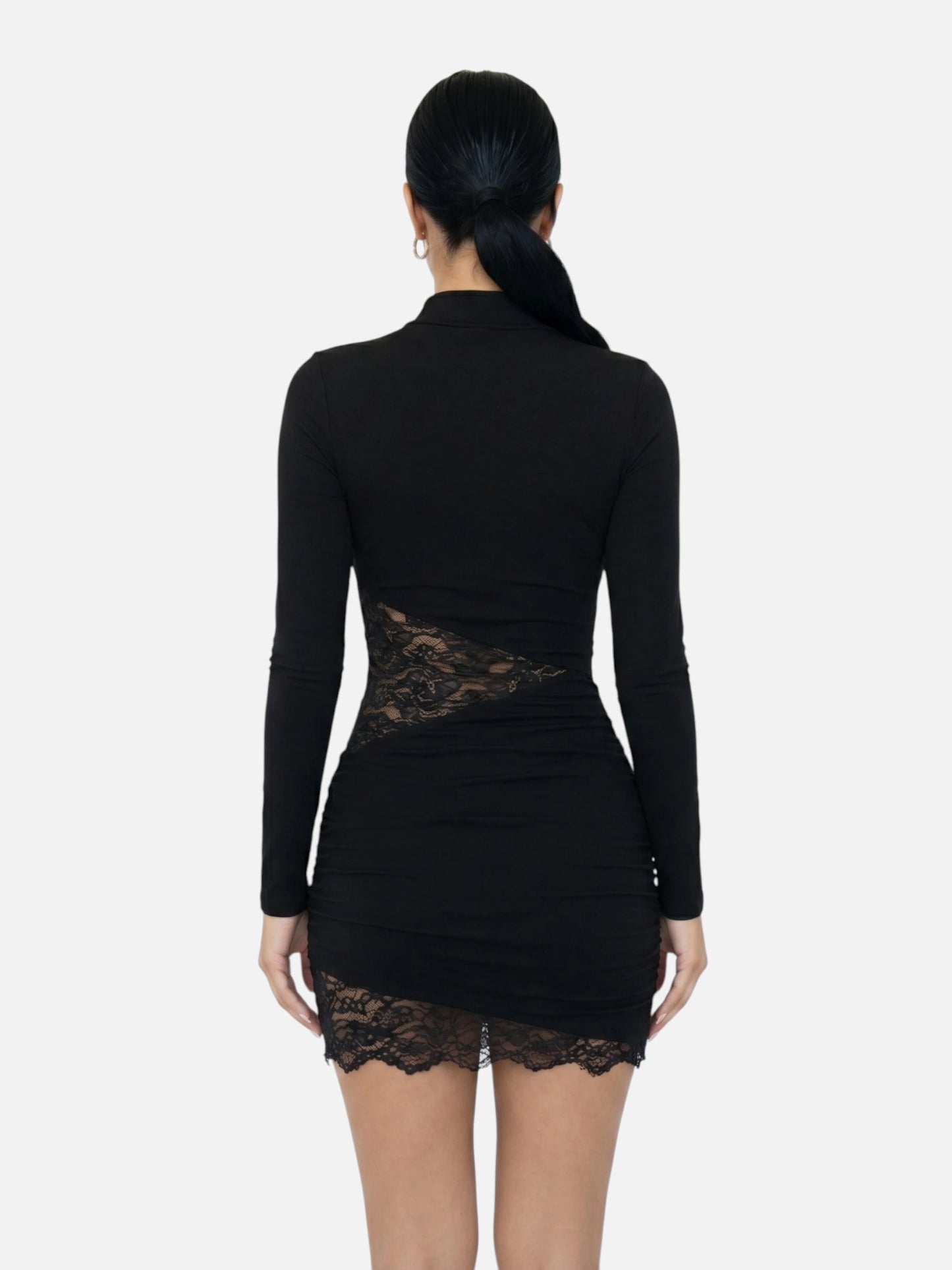 Montviro | Women’s Bodycon Mini Dress – Lace Detail Elegance