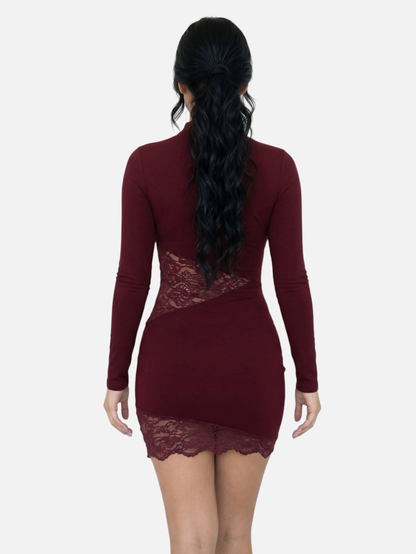 Montviro | Women’s Bodycon Mini Dress – Lace Detail Elegance