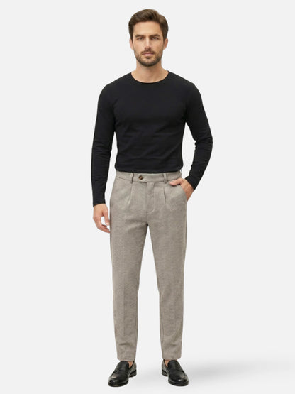 Montviro | Men’s Herringbone Trousers – Timeless Tailored Elegance