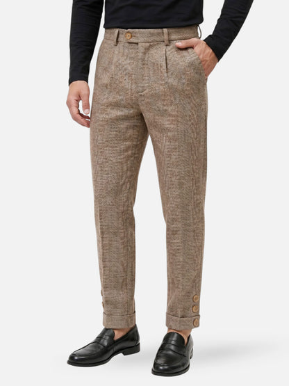 Montviro | Men’s Herringbone Trousers – Timeless Tailored Elegance