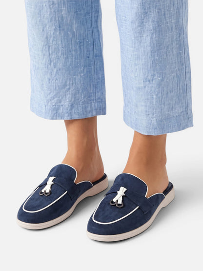 Montviro | Women’s Backless Tassel Mule Loafers – Refined Casual Style