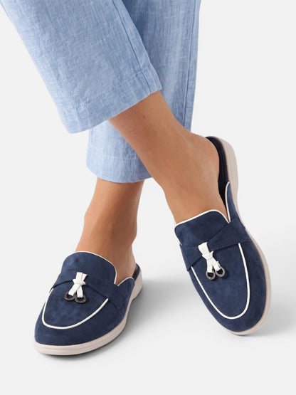 Montviro | Women’s Backless Tassel Mule Loafers – Refined Casual Style