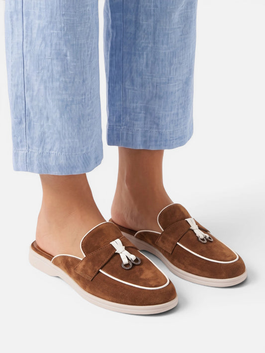 Montviro | Women’s Backless Tassel Mule Loafers – Refined Casual Style