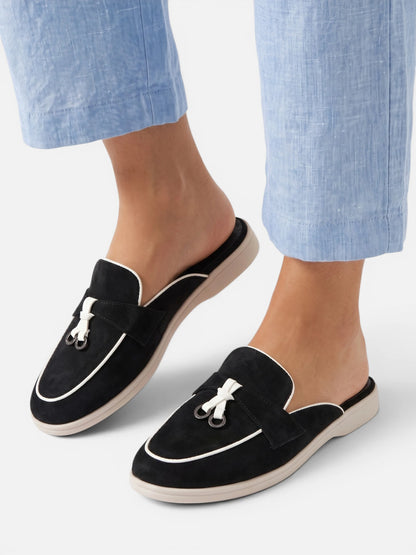 Montviro | Women’s Backless Tassel Mule Loafers – Refined Casual Style