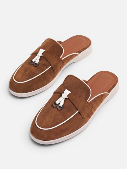 Montviro | Women’s Backless Tassel Mule Loafers – Refined Casual Style